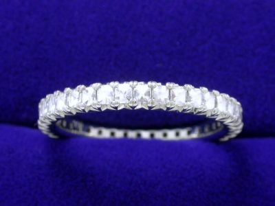 Diamond Wedding Band: 0.92 tcw Blaze Cut Pave Set Diamond Eternity Band