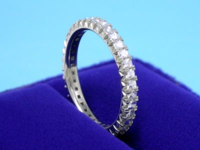 18-karat white-gold eternity band with 36 square-set Blaze Cut diamonds 