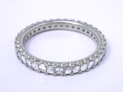 Diamond Wedding Band: 0.92 tcw Blaze Cut Pave Set Diamond Eternity Band