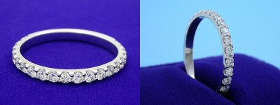 Diamond Wedding Band: 0.61 tcw Round Scallop Style Pave Set Diamonds