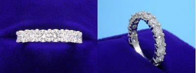Diamond Wedding Band: 2.15 tcw Round Shared Prong Set Diamonds