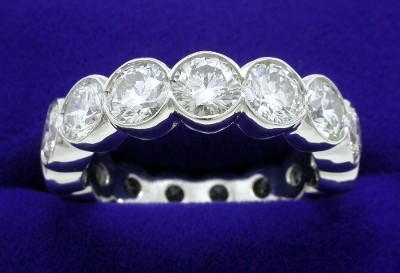 Diamond Wedding Band: 5.59 tcw Boundless Style Round Diamonds