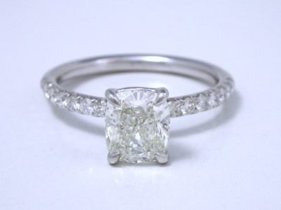 1.21-carat cushion cut diamond has 1.17 length-to-width ratio