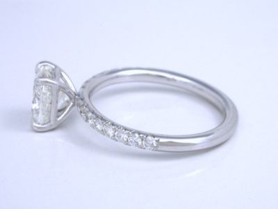 Diamond engagement ring with 1.21-carat cushion modified brilliant diamond 