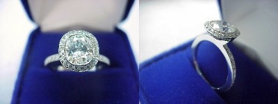 Cushion Cut Diamond Ring: 1.28 carat with 1.14 ratio in 0.48 tcw Bez Ambar designer pave mounting