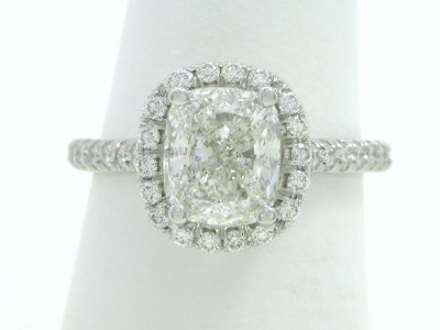 1 28 ct cushion cut diamond engagement ring