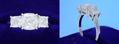 Cushion Cut Diamond Ring: 1.82 carat with 1.00 ratio in 1.06 tcw Cushion Diamond custom mounting