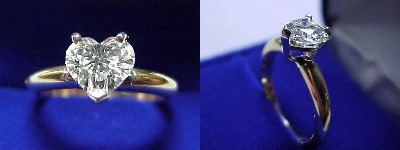Heart Shaped Diamond Ring: 0.83 carat in 3-prong basket mounting