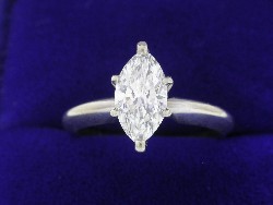 0.79 carat Marquise Shaped diamond graded G color, SI1 clarity in 14-karat white gold mounting