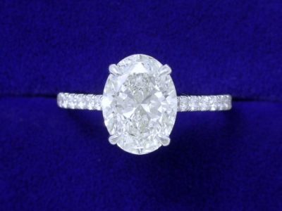 Special Offer: Oval cut 2.01 carat I SI2 with 0.46 tcw Pave Ring