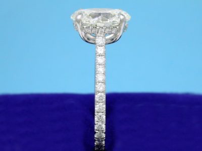 Oval Cut Diamond Ring: 2.01 carat with 1.34 ratio 0.46 tcw pave Diamonds