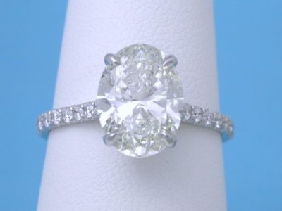 Special Offer: Oval cut 2.01 carat I SI2 with 0.46 tcw Pave Ring