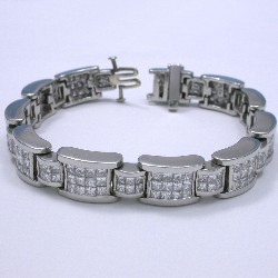 9.60 total carat weight Princess Cut diamond bracelet