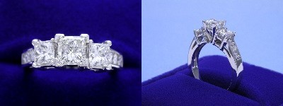 Princess Cut Diamond Ring: 0.51 carat in 0.93 tcw Princess mounting