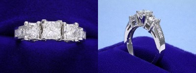 Princess Cut Diamond Ring: 0.51 carat in 0.96 tcw Princess mounting