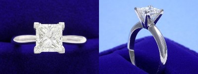 Princess Cut Diamond Ring: 1.11 carat in Solitaire style mounting