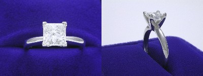 Princess Cut Diamond Ring: 1.20 carat in Solitaire style mounting