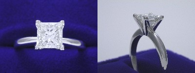 Princess Cut Diamond Ring: 1.23 carat in Solitaire style mounting