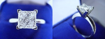 Princess Cut Diamond Ring: 1.51 carat in Solitaire style mounting