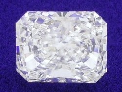 1.38 carat Radiant Cut loose diamond graded F color and VS2 clarity with 1.23 ratio.