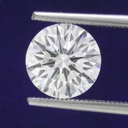 1.70 carat Round brilliant cut diamond graded H color and SIs clarity in 14-karat white-gold mounting with 6-prong head.