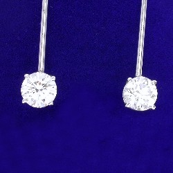 2.80 total carat weight Round Brilliant Cut diamond earrings