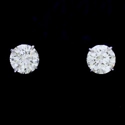 5.01 total carat weight Round Brilliant Cut diamond earrings