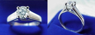 Round Diamond Ring: 0.51 carat in Trellis style mounting