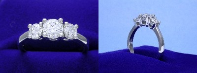Round Diamond Ring: 0.56 carat with 0.47 tcw Round Diamonds