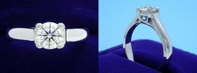 Round Diamond Ring: 0.60 carat in Leo Ingwer Designer Trellis-Style Cathedral Mounting