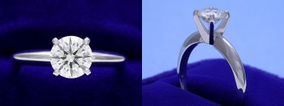 Round Diamond Ring: 0.77 carat I VS1 in 4-prong Solitaire style mounting