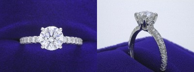 Round Diamond Ring: 1.01 carat in 0.37 tcw Saturn mounting