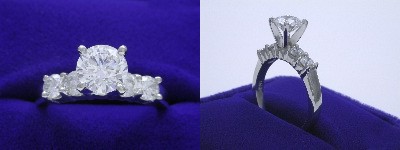 Round Diamond Ring: 1.01 carat in 0.65 tcw Ingwer mounting