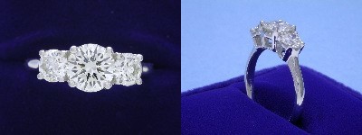 Round Diamond Ring: 1.17 carat with 0.82 tcw Side Round Diamonds