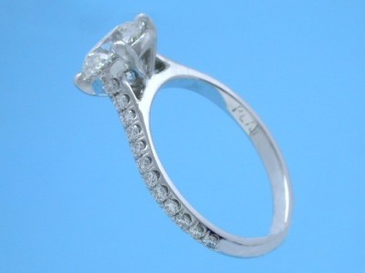Round Diamond Ring: 1.25 carat in 0.22 tcw Pave Cathedral Mounting