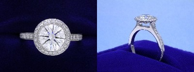 Round Diamond Ring: 1.26 carat in 0.48 tcw Bez Ambar pave mounting