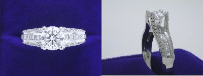 Round Diamond Ring: 1.31 carat in 0.80 tcw Verragio mounting