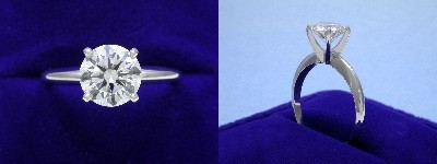 Round Diamond Ring: 1.50 carat I SI1 in 4-prong Solitaire Style Mounting