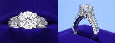 Round Diamond Ring: 1.54 carat in 0.70 tcw Verragio Designer Mounting