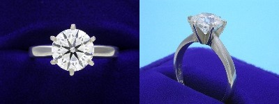 Round Diamond Ring: 2.01 carat G SI1 in 6-prong Solitaire Mounting