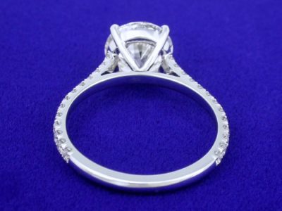 Round Diamond Ring: 2.10 carat with 0.30 tcw U-Set Round Brilliant Diamonds