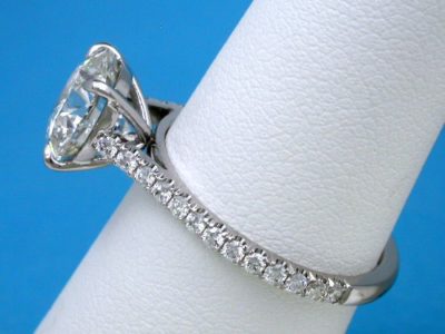 Special Offer: Round cut 2.10 carat I VS2 in 0.30 tcw Pave Ring