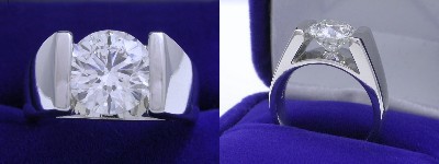 Round Diamond Ring: 2.20 carat in Quest Cathedral style mounting