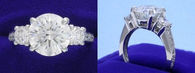 Round Diamond Ring: 2.52 carat in 0.65 tcw Leo Ingwer Mounting