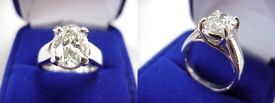 Oval ring 2.01 ct 1.39 ratio