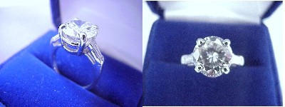 Round Diamond Ring: 3.94 carat with 0.92 tcw Pear Shaped diamonds