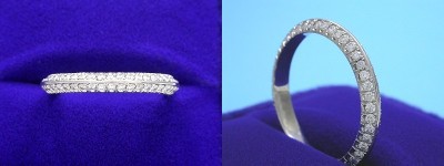 Bez Ambar Diamond Wedding Band: Round 0.49 tcw Knife-edge Pave Set Diamonds