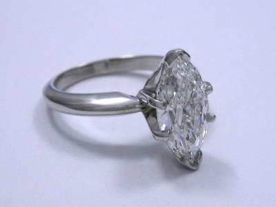 Marquise Cut Diamond Ring: 1.55 carat with 2.03 ratio in six-prong ...