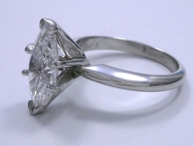 Marquise Cut Diamond Ring: 1.55 carat with 2.03 ratio in six-prong ...