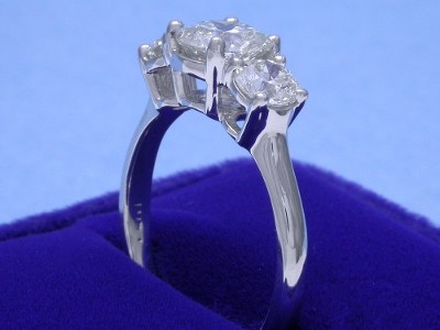 Round Diamond Ring: 1.17 carat with 0.82 tcw Side Round Diamonds ...